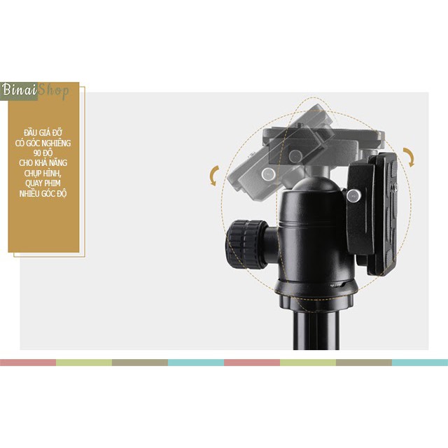 Chân đế tripod máy ảnh Weifeng WF-6620A (1.6m)