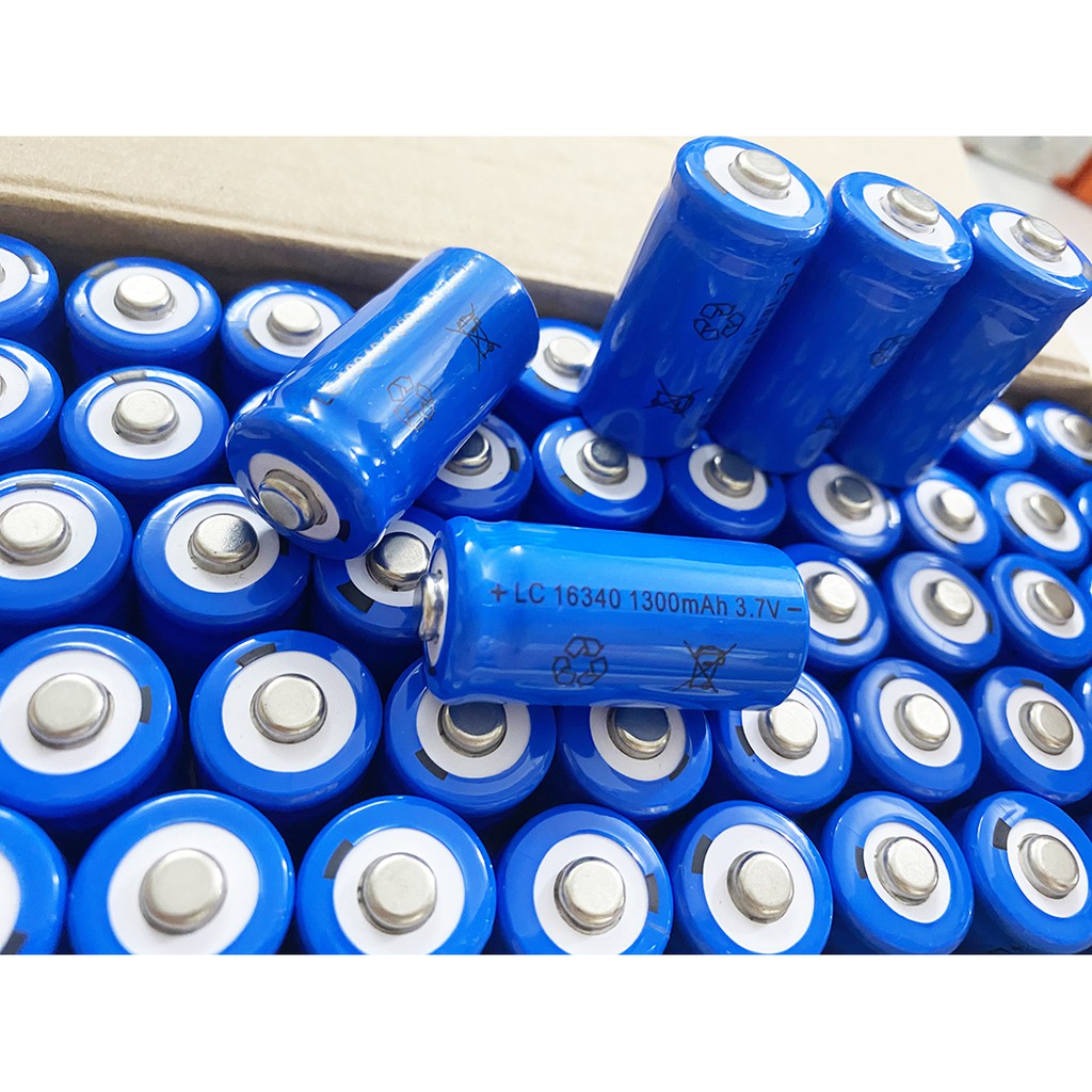 Pin Sạc nhiều lần 16340 dùng cho máy laze, đèn laze, bút laze dung lượng 1300mAh 3.7v