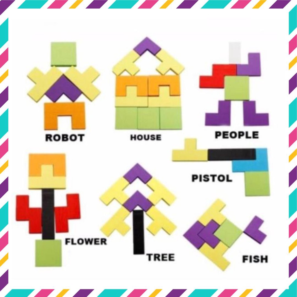 Đồ chơi xếp hình thông minh, đồ chơi ghép hình Tetris xếp gạch