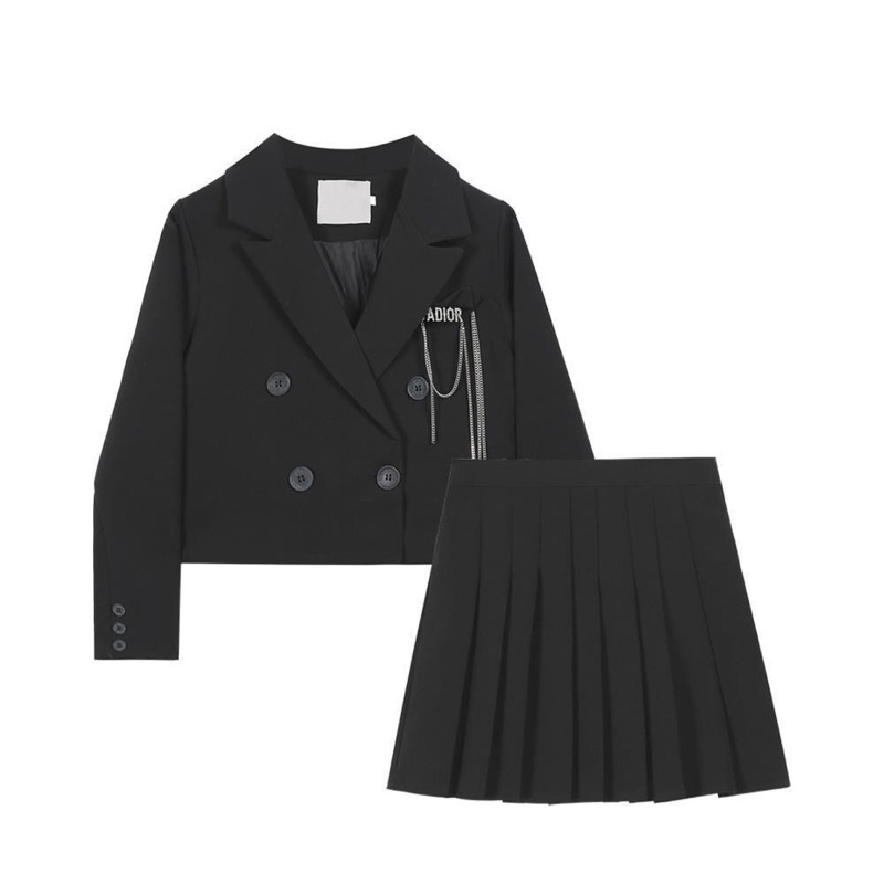 Set áo vest croptop váy tenis hottrend