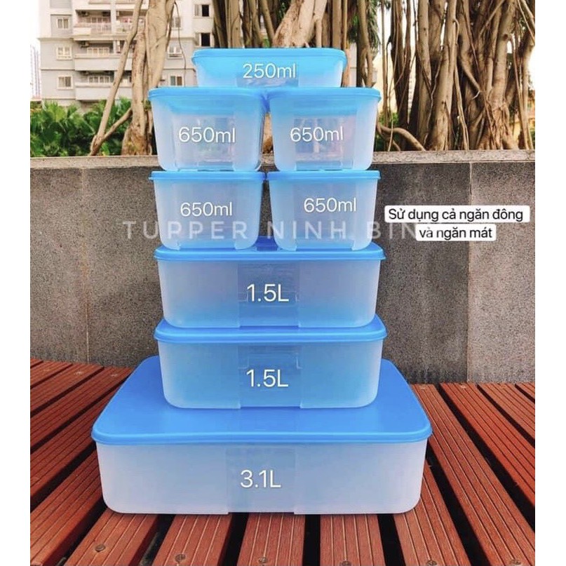 Bộ trữ đông 16 / fit set 7 / 8 hộp tách đông 16 tupperware