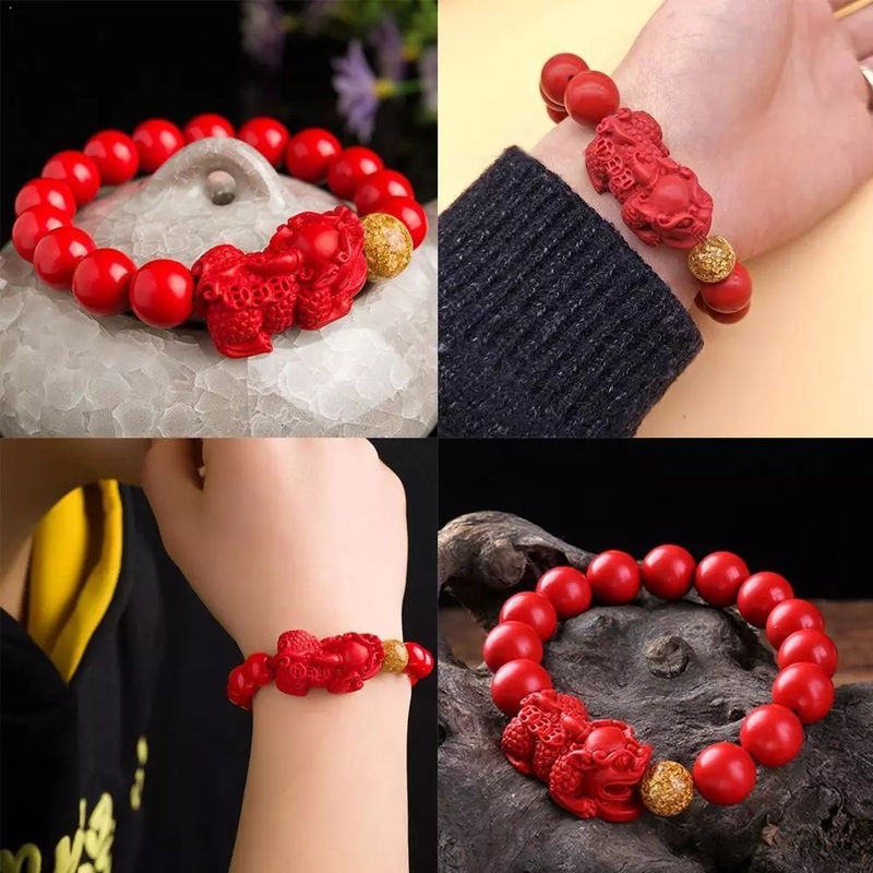 Vòng Tay Chuỗi Hạt Đá Chu Sa Cho Nam Và Nữ