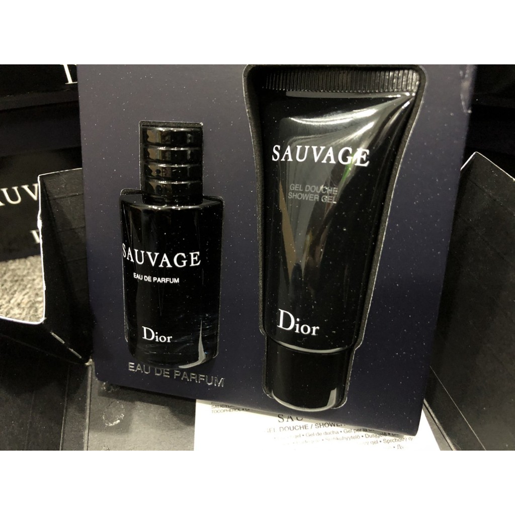 Set Nước hoa mini Nam Dior Sauvage EDP 10ml + sữa tắm 20ml