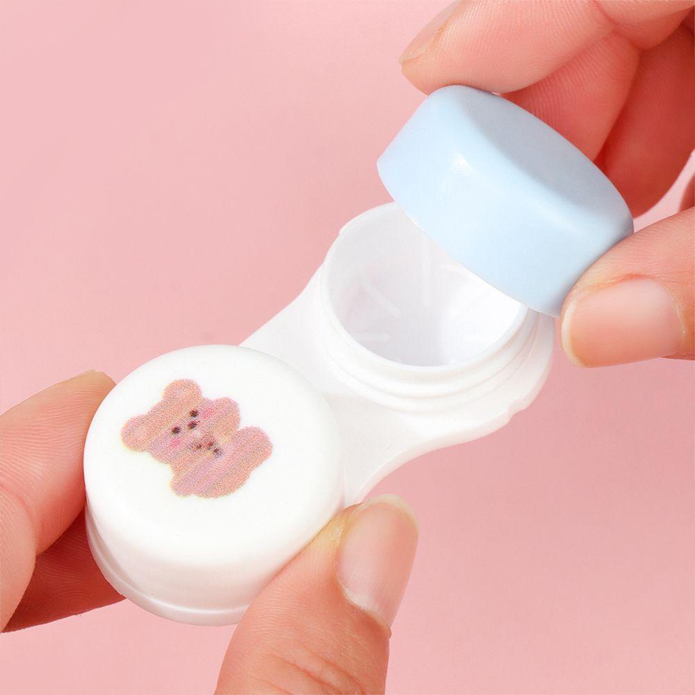 Hộp Đựng Kính Áp Tròng Kèm Gương Hình Gấu / Thỏ Thời Trang