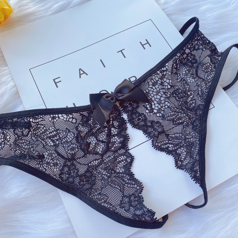 Che tên sản phẩm - Ck087 - Quần chip lưới trơn màu nơ phía sau - quần lót sexy -Kellywang