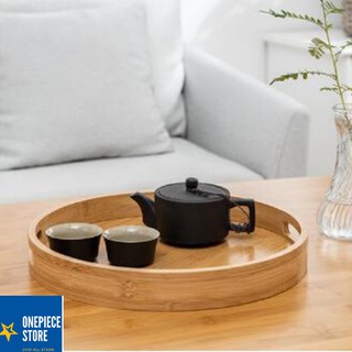 Khay gỗ tròn cao cấp(tay cầm, decor, trang trí, nhà cửa)