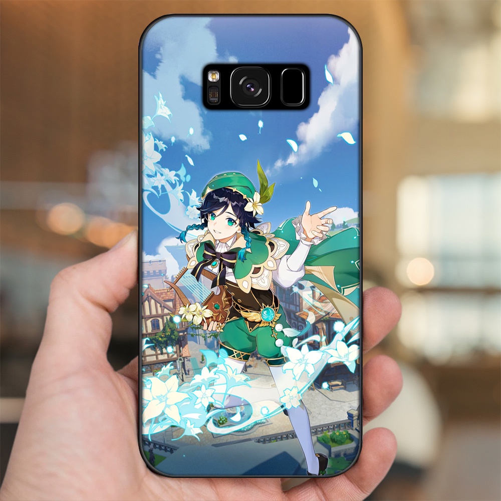 Ốp lưng Samsung S8, S8 Plus viền đen in hình Venti Genshin Impact