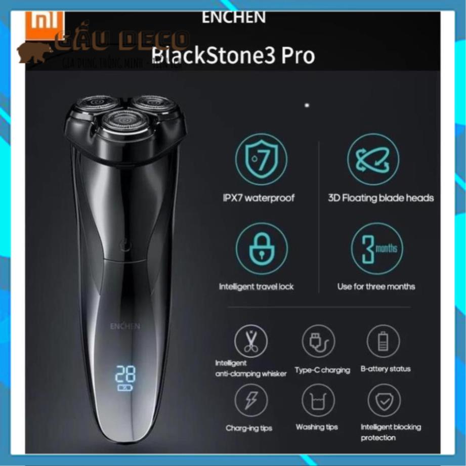 Máy cạo râu cao cấp Xiaomi Enchen BlackStone 3 Electric Shaver 3D, chống nước
