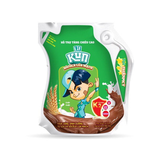 SỮA KUN TÚI 110ML HƯƠNG CAM/ DÂU/ SOCOLA/ NHO