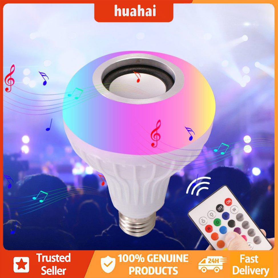 E27 Điều khiển từ xa không dây Bóng đèn âm thanh 12W 220V RGB Máy nghe nhạc ánh sáng bóng đèn RGB