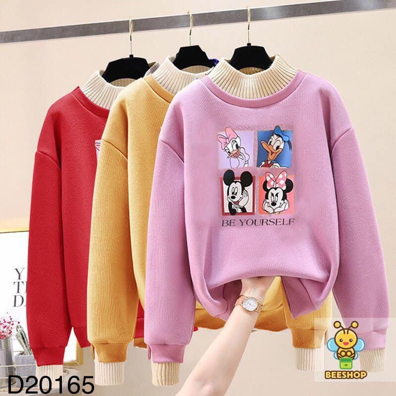 Áo nỉ bông dài tay cho bé gái BEESHOP áo trẻ em 5 14 tuổi D20165