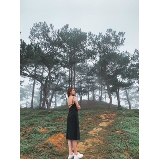 ĐẦM MAXI ĐEN ĐAN LƯNG XẺ TÀ 😍