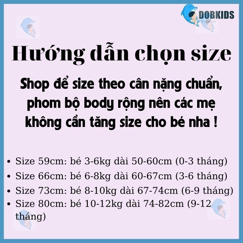 Quần áo trẻ em bộ body đùi liền thân, bodysuit DOBKIDS đáng yêu cho bé trai và bé gái, 100% cotton chất mềm mịn xuất Hàn