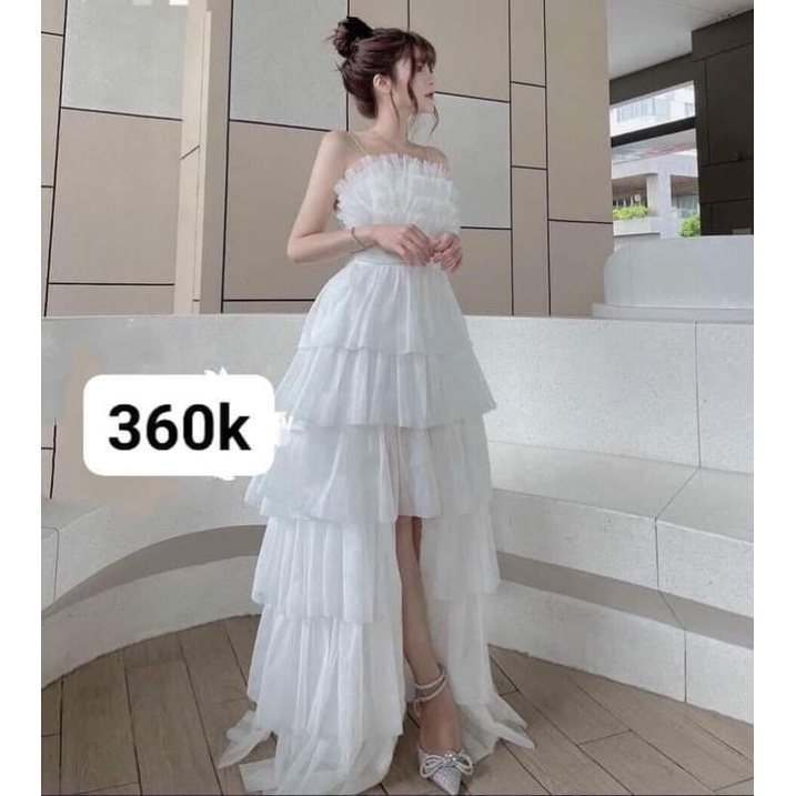 váy voan đi tiệc - chụp hình ngoại cảnh