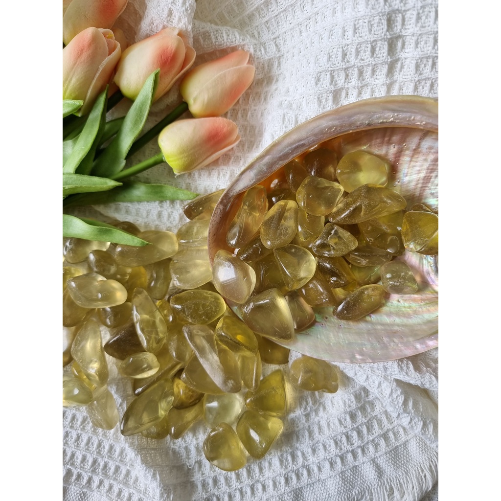Viên đá thanh tẩy  Citrine vàng tự nhiên dùng trong bài Tarot, Reiki, phong thủy