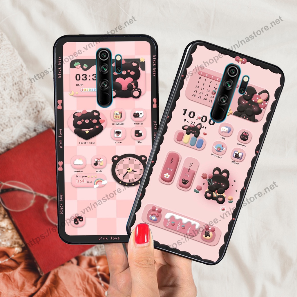 Ốp lưng Xiaomi Redmi 8 / Redmi Note 8 pro / Redmi 9 gấu, đồng hồ dễ thương cute giá rẻ