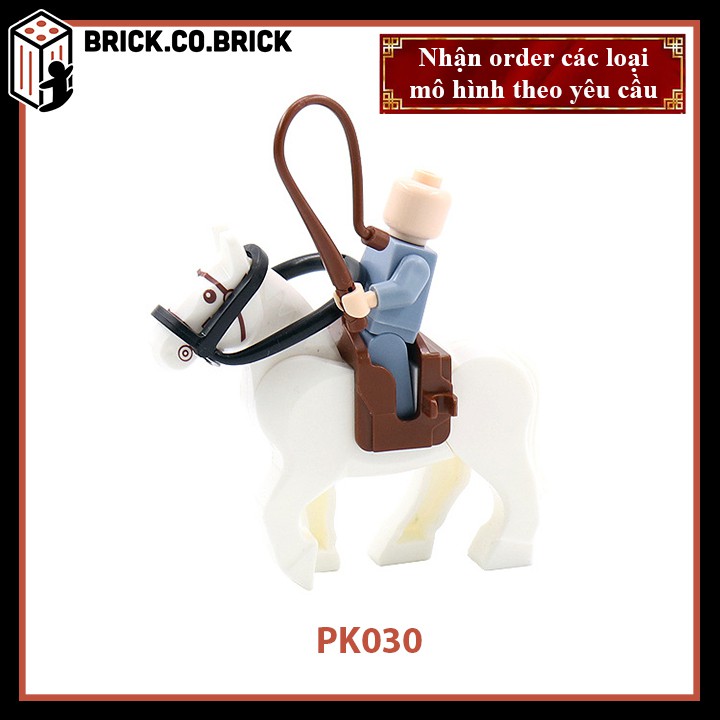Phụ kiện MOC Army Ngựa, roi và yên ngựa Đồ chơi lắp ráp minifig và non-lego mô hình sáng tạo trang trí quân đội PK039