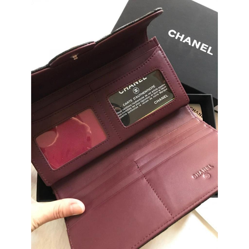 Ví cầm tay nữ Channel cao cấp trang trí logo thời thượng