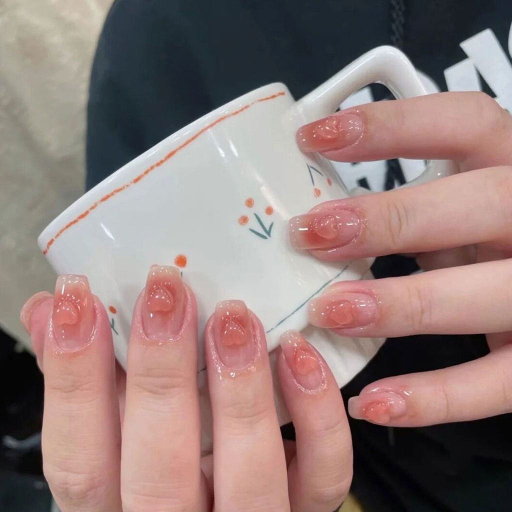 Chứng Khoán sẵn sàng Nail Nghệ Thuật Cảm Giác Ánh Sáng Thay Đổi Màu Sắc Tình Yêu Ice Trong Suốt Móng Tay Tươi Nghệ Thuật Kim Cương Thay Đổi Ánh Sáng Đào Trái Tim Trong Suốt trang Trí Móng tay COD