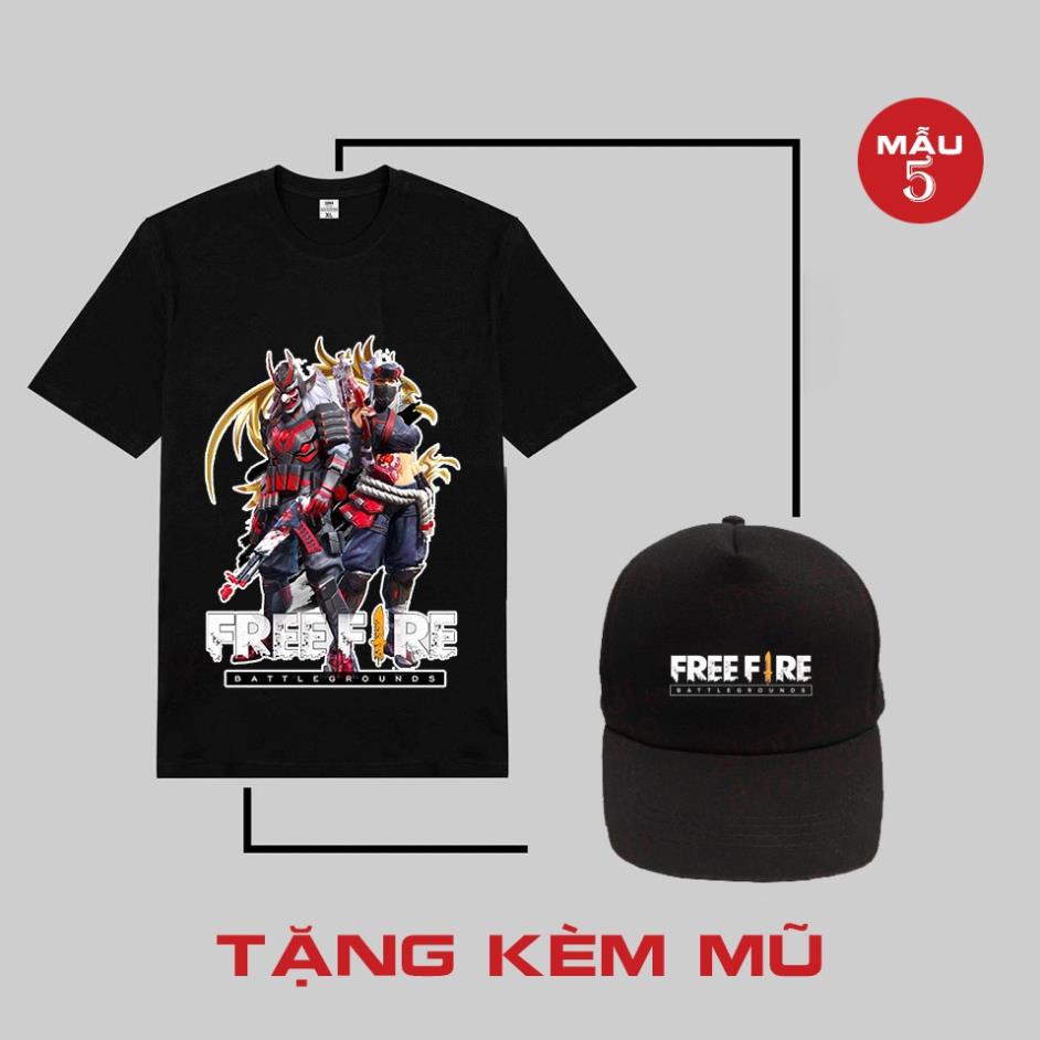 BST Áo FREE FIRE mẫu HOT nhất⚡️TẶNG KÈM MŨ FF⚡Áo thun game in hình Free Fire cực chất