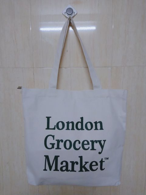 [Mã WB10KD giảm 10k đơn Bất kỳ] Túi bánh bèo tote London Grocery Market cực xinh (Ảnh thật)