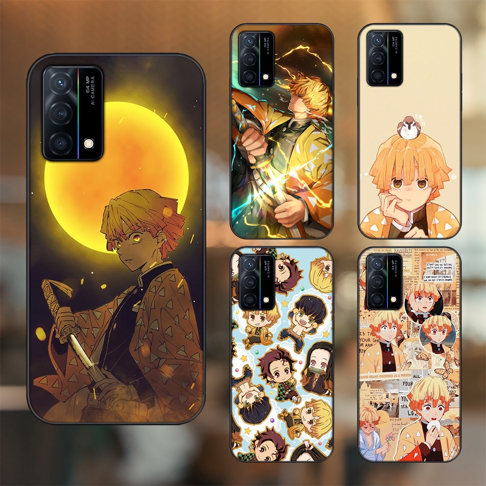 Ốp lưng Oppo K9 viền đen in hình Zenitsu Kimetsu no Yaiba