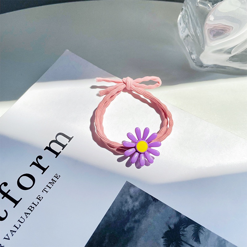 Dây Cột Tóc Hoa Cúc Hàn Quốc Siêu Bền Co Giãn Hai Lớp - Dây Buộc Tóc Siêu Bền Cho Bé