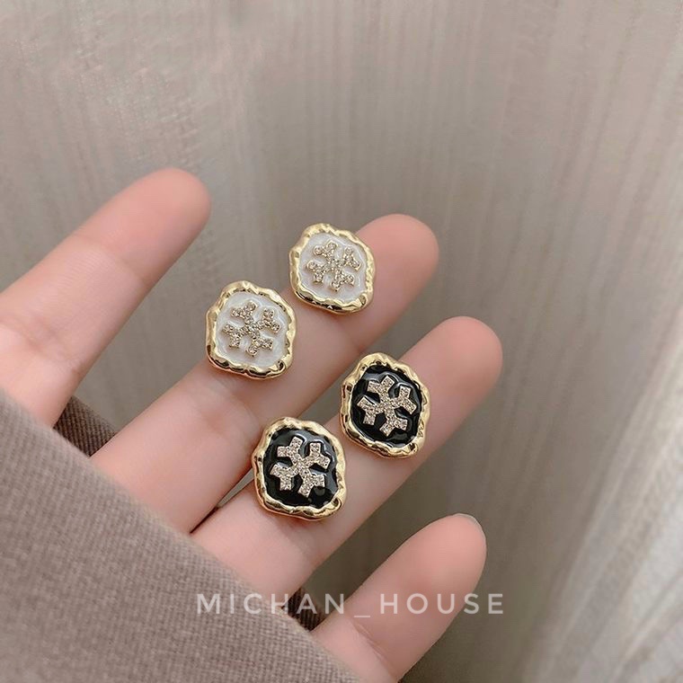 Hoa tai tròn, hoa tai bông tuyết, hoa tai Hàn quốc nhẹ nhàng