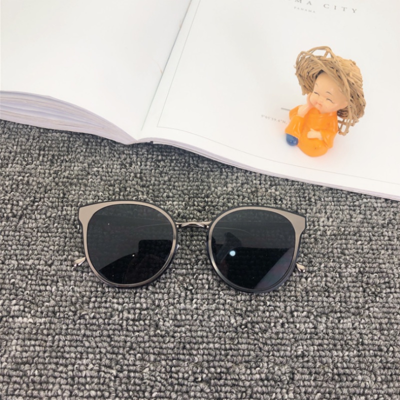 Kính Mát Mắt Mèo Gọng Kim Loại Thiết Kế Thời Trang Hàn Quốc