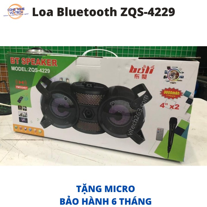 [TẶNG MICRO]Loa Karaoke Bluetooth ZQS 4229-ÂM THANH MẠNH MẼ-LED 7 MÀU LUNG LINH-SẢN PHẨM MỚI NHẤT T8/2020