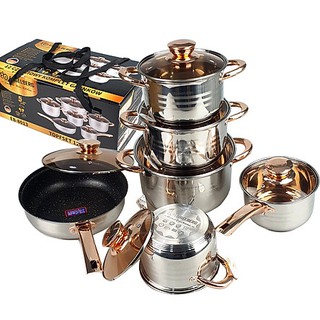 Bộ Nồi Đức Hoàng Gia  Cao Cấp 6 Món 12 Chi Tiết ( Sẵn hàng )