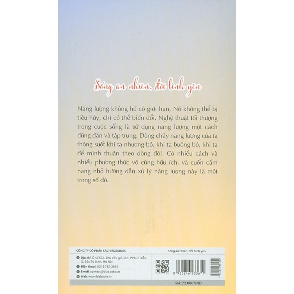 Sách - Sống An Nhiên, Đời Bình Yên - 40 Bài Tập Và Công Thức Đơn Giản Thúc Đẩy Năng Lượng Tự Nhiên Trong Cơ Thể