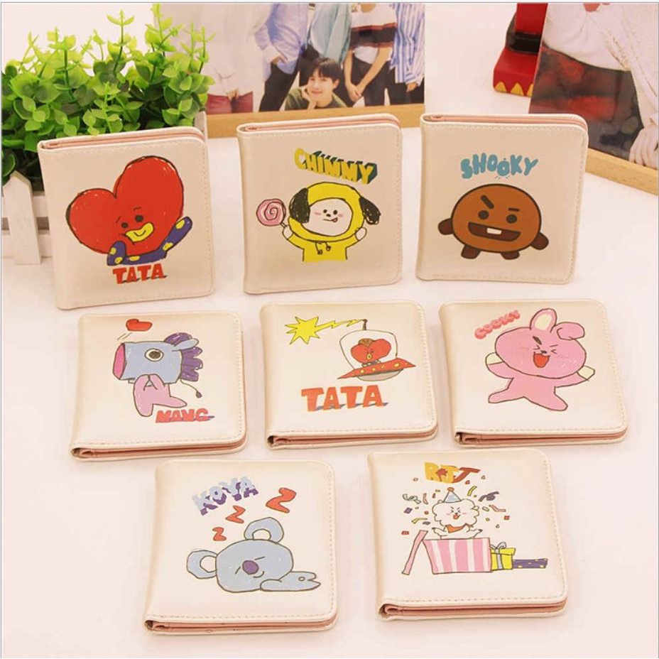 Ví da BTS ngắn da bóng