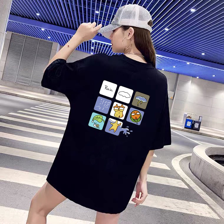 ÁO THUN TAY LỠ UNISEX NỮ IN PÉT ICON MẶC SAU CỰC ĐẸP