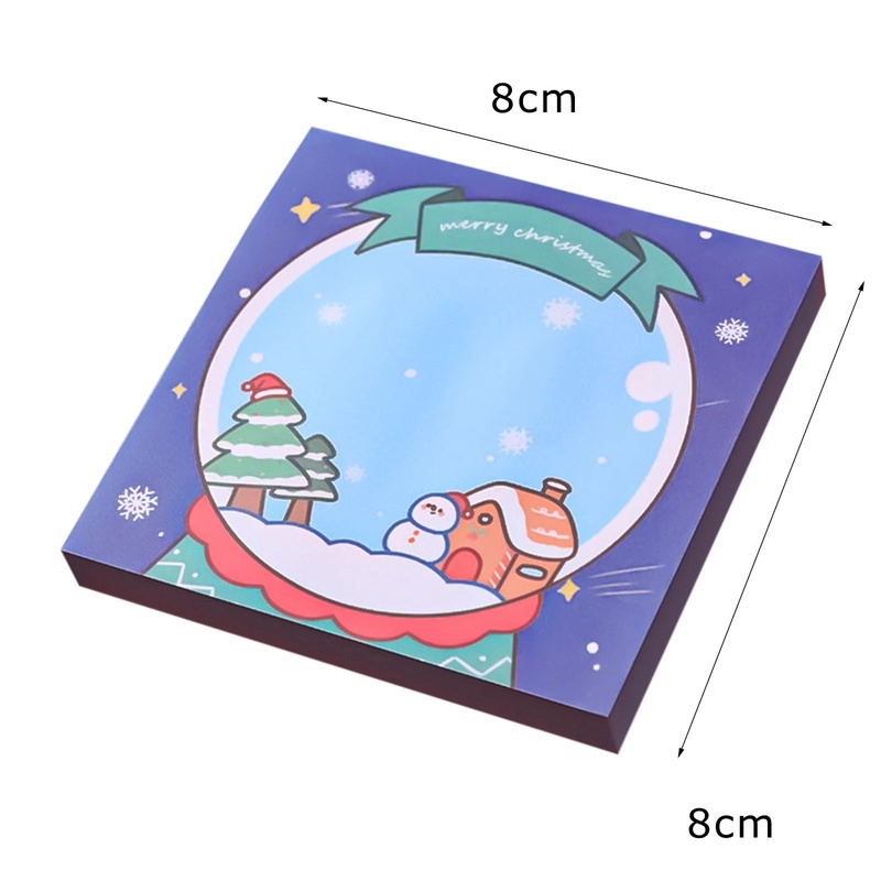 Set 50 Tập Giấy Ghi Chú Họa Tiết Ông Già Noel/Người Tuyết Hoạt Hình Dày Dặn