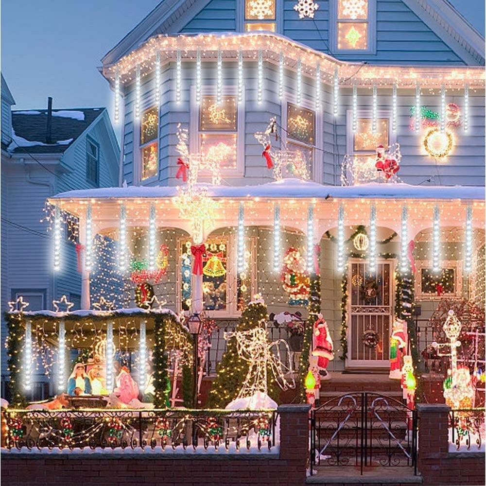 Đèn LED Mưa Sao Băng Năng Lượng Mặt Trời Chống Thấm Nước Trang Trí Nhà Cửa/Sân Vườn