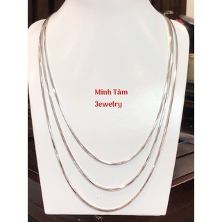 Dây chuyền bạc nam dây lụa Italy 925 xi bạch kim cao cấp-Minh Tâm Jewelry