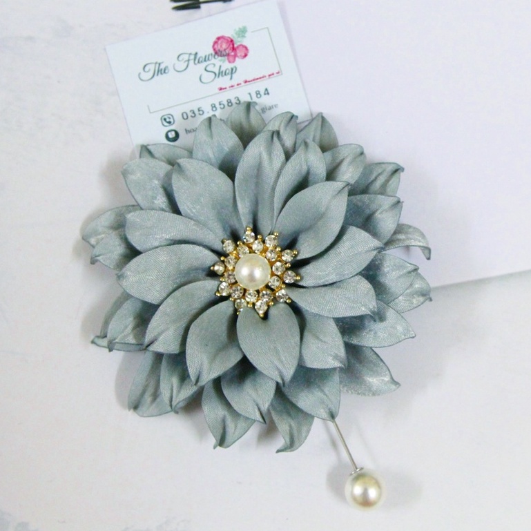 Hoa cài áo hướng dương cánh xếp nhiều tầng size to 11cm - Cài áo handmade cao cấp nhiều màu