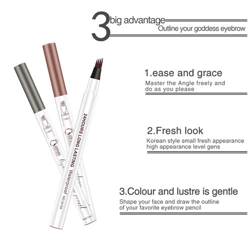 [Hàng mới về] Bút Kẻ Lông Mày Vibely Đầu Bốn Ngòi Chống Nước Lâu Trôi Tiện Dụng