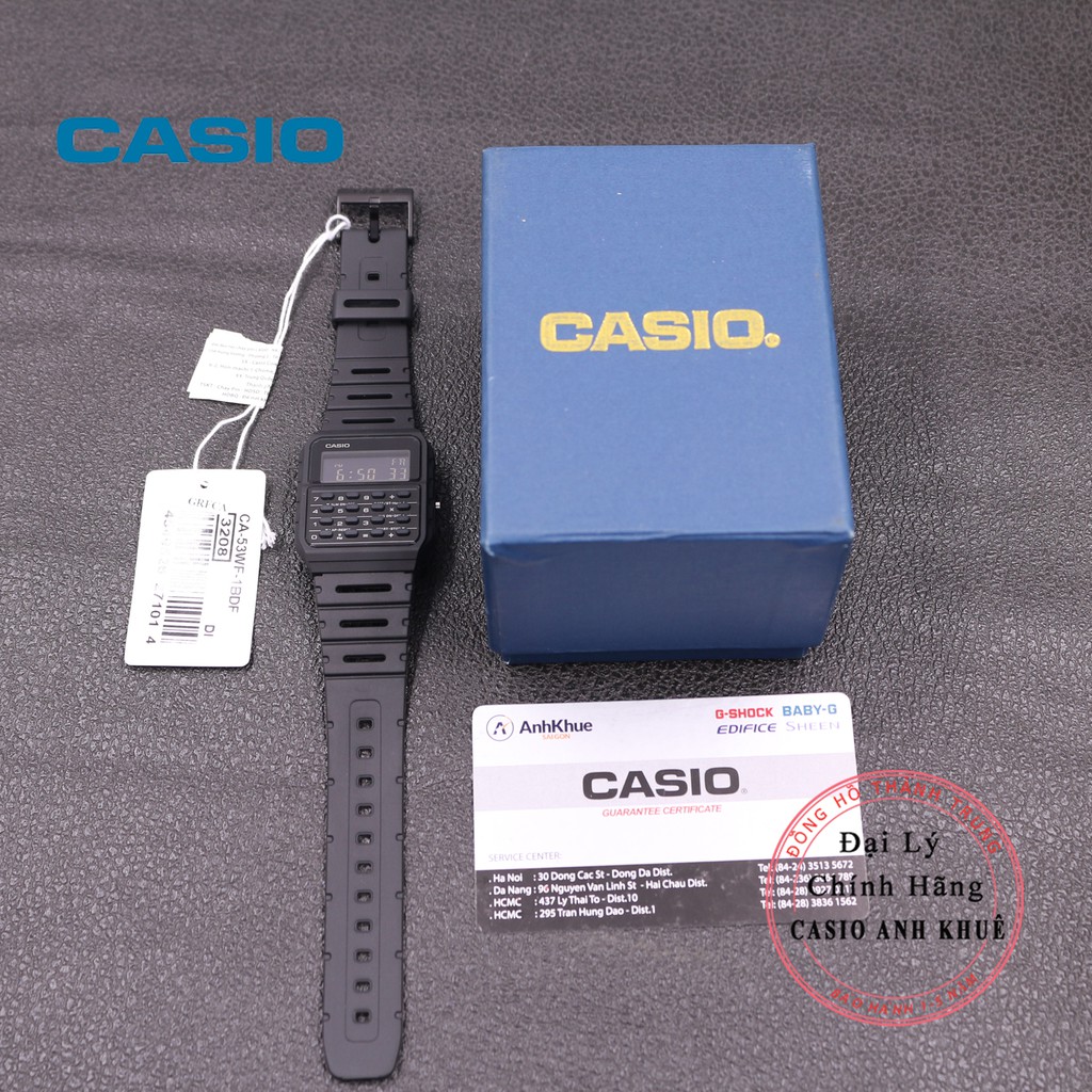 [Mã FARSBR243 giảm 15% đơn 249K] Đồng hồ nam điện tử Casio CA-53WF-1BDF dây nhựa