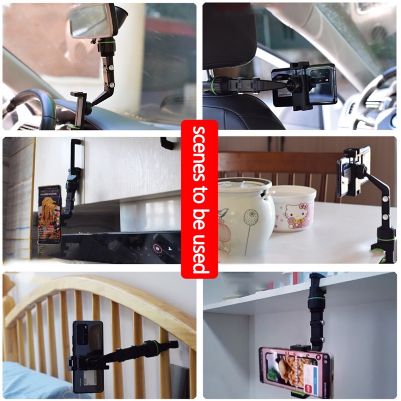 Gương Chiếu Hậu Xoay 360 Độ Chuyên Dụng Cho Xe Hơi° Giá Đỡ Điện Thoại / Thiết Bị Định Vị GPS 3-21mm Gắn Kính