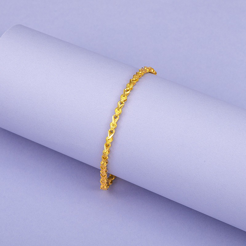 Lắc Tay Nữ Mắc Hình Trái Tim, Mạ Vàng 23K Cao Cấp - XPLT19