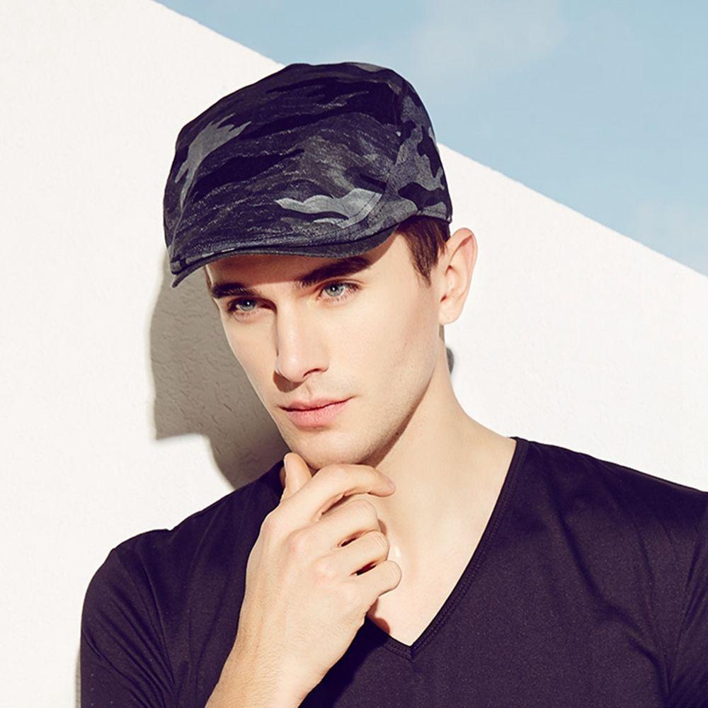 VANES1 Mũ Beret Họa Tiết Rằn Ri Phong Cách Hàn Quốc Thời Trang Mùa Hè Cho Nam Và Nữ