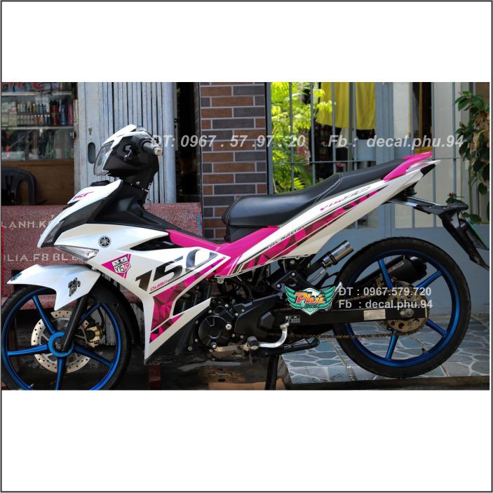 Tem Exciter 150 Y15ZR Trắng Hồng (V)