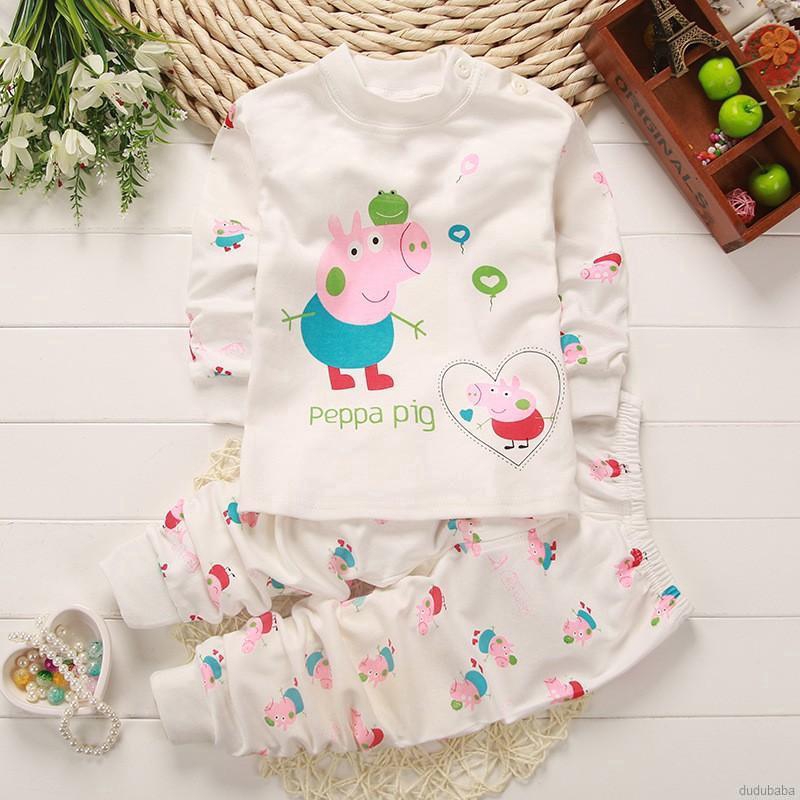 Set đồ ngủ dài in họa tiết hoạt hình dễ thương cho bé