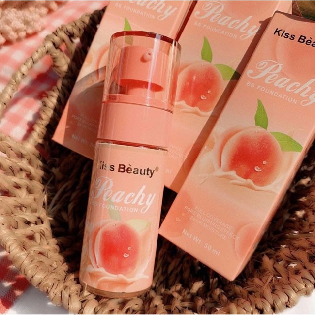 Kem Nền Che Khuyết Điểm Lâu Trôi KISS BEAUTY Peachy 50ml- Lizan kho sỉ mỹ phẩm tp hcm