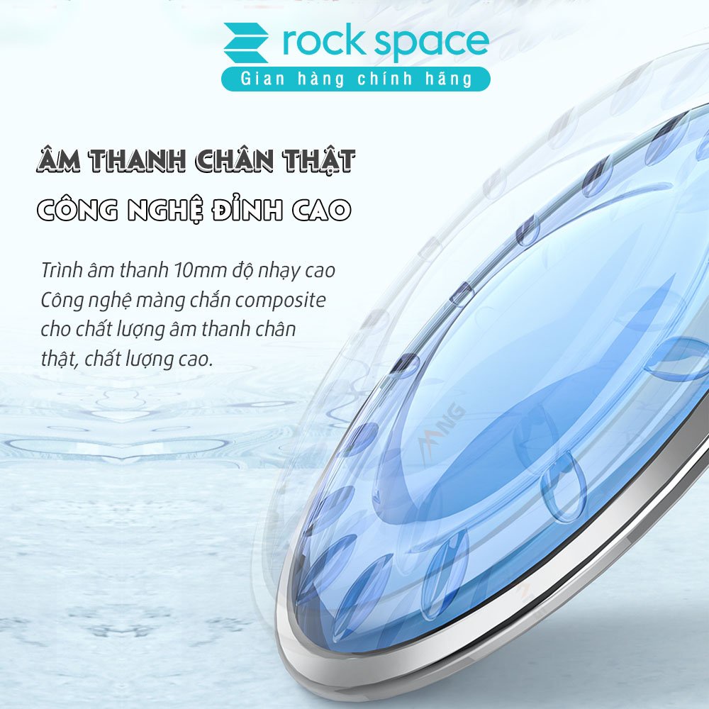 Tai nghe nhét tai có dây Rockspace ES05 cho iphone, samsung, Huawei, Vsmart, có mic, jack cắm 3.5 - Hàng chính hãng