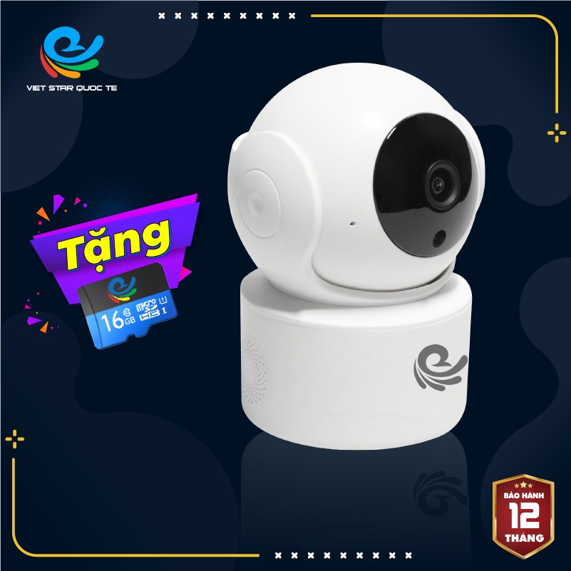 Camera Wifi YS2021 Việt Star Quốc Tế Xoay 360 Độ,1080 FULLHD- Đàm Thoại 2 Chiều-Bảo Hành 12 Tháng.