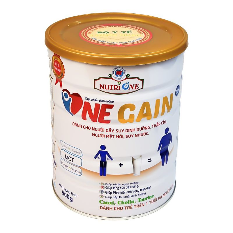 Sữa nutrione - one gain 900g dinh dưỡng đặc biệt dành cho người gầy, suy dinh dưỡng, thấp còi mệt mỏi suy nhược.