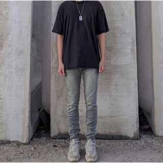 Quần skinny indigo nam có zipper phong cách streetwear, FOG, Kanye
